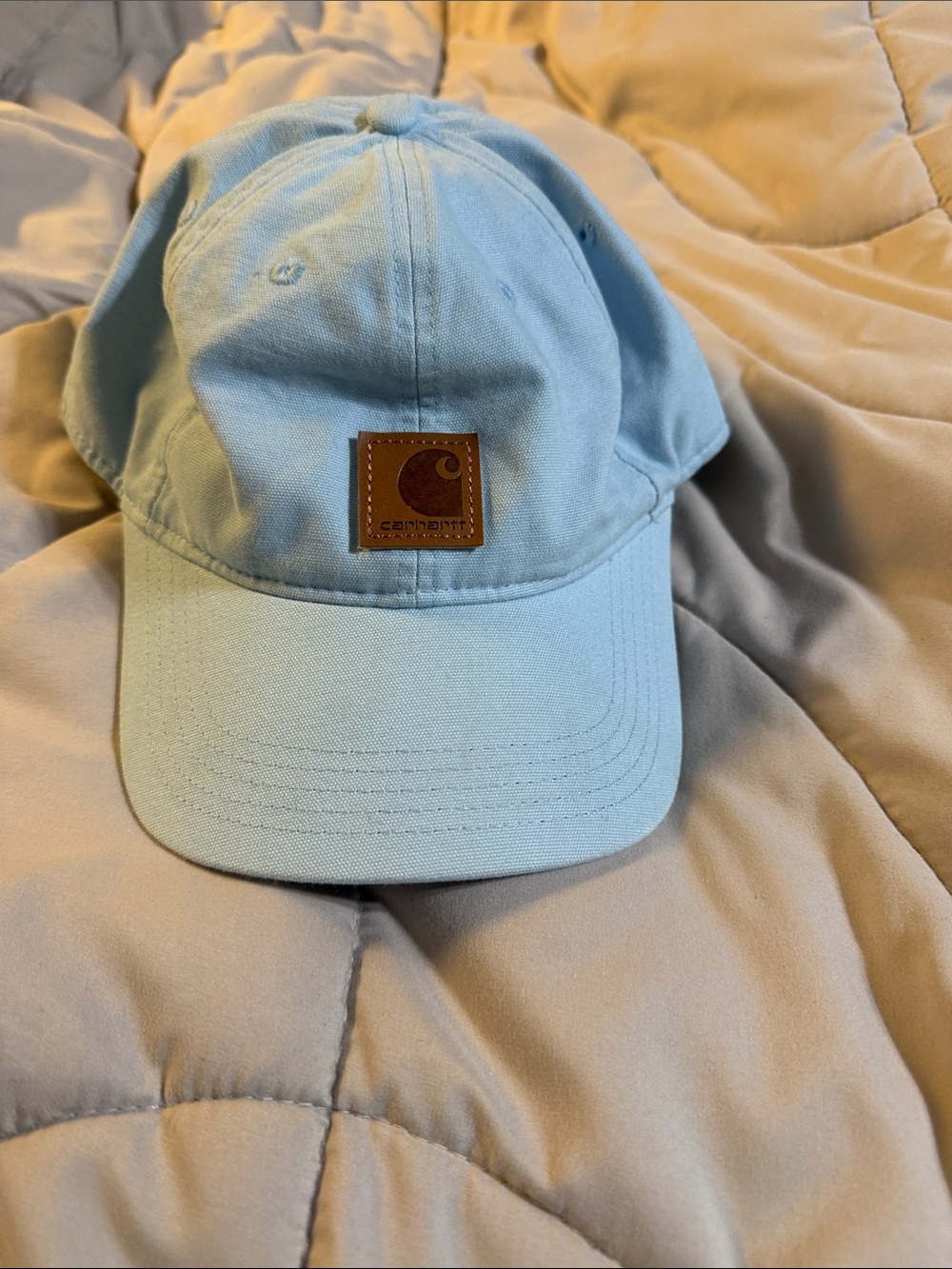 Carhartt Pastel Blue Cotton Logo Patch Cap